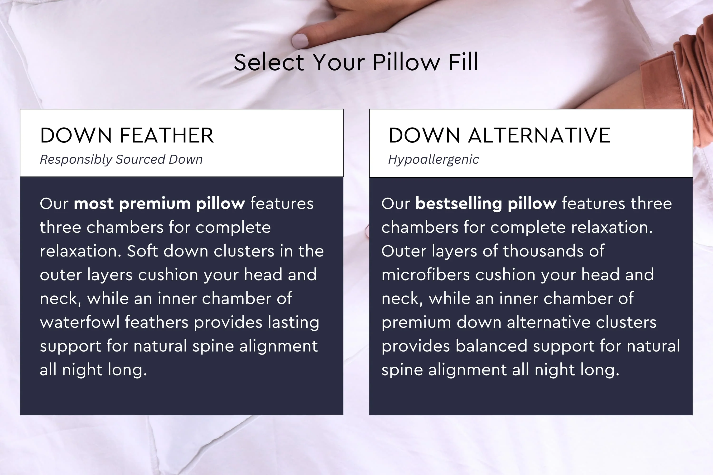 Cloud Fill Down Feather Side Sleeper Pillow - Image 4