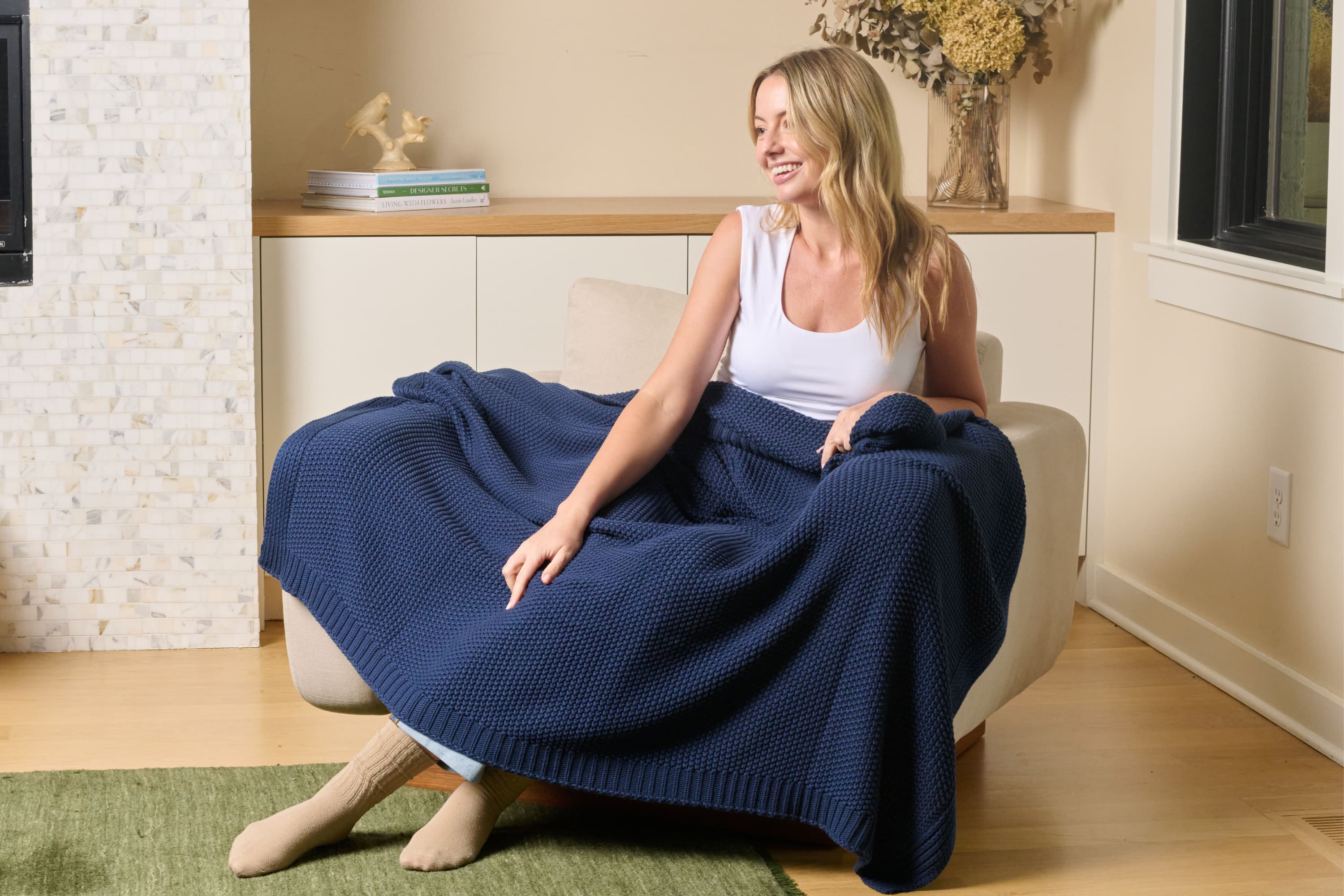 Cozy Knit Cotton Throw Blanket - Image 12