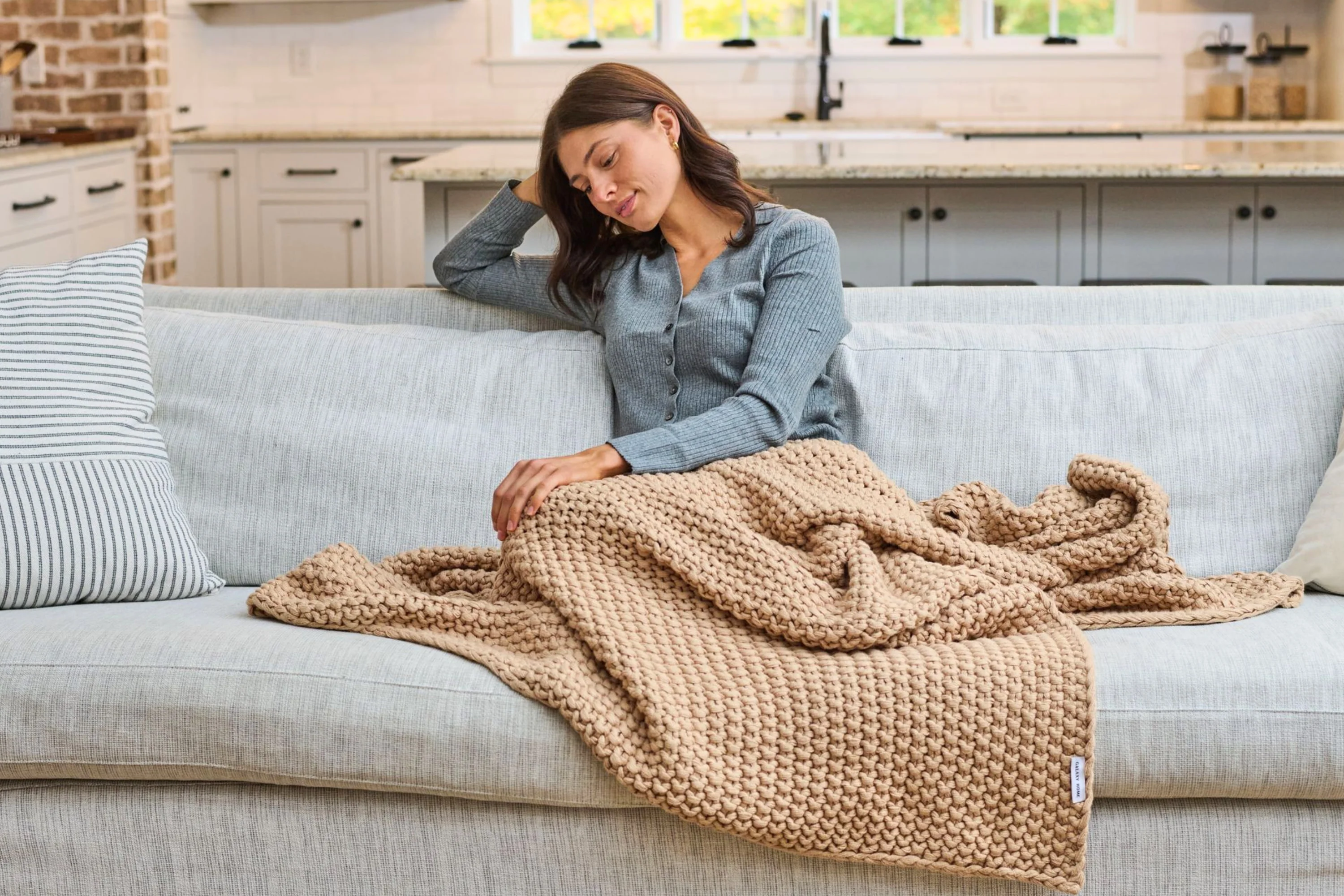 Cozy Knit Cotton Throw Blanket - Image 15