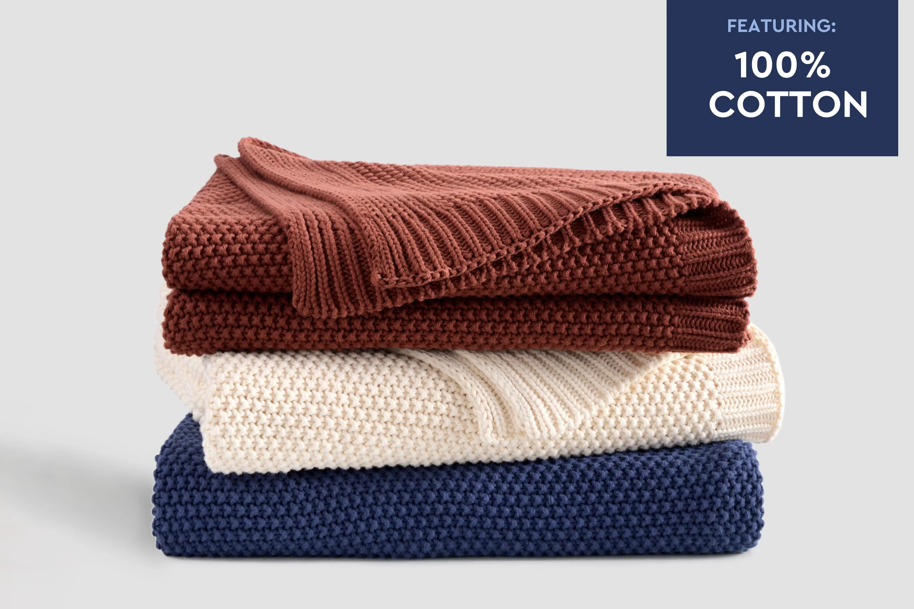 Cozy Knit Cotton Throw Blanket - Image 24
