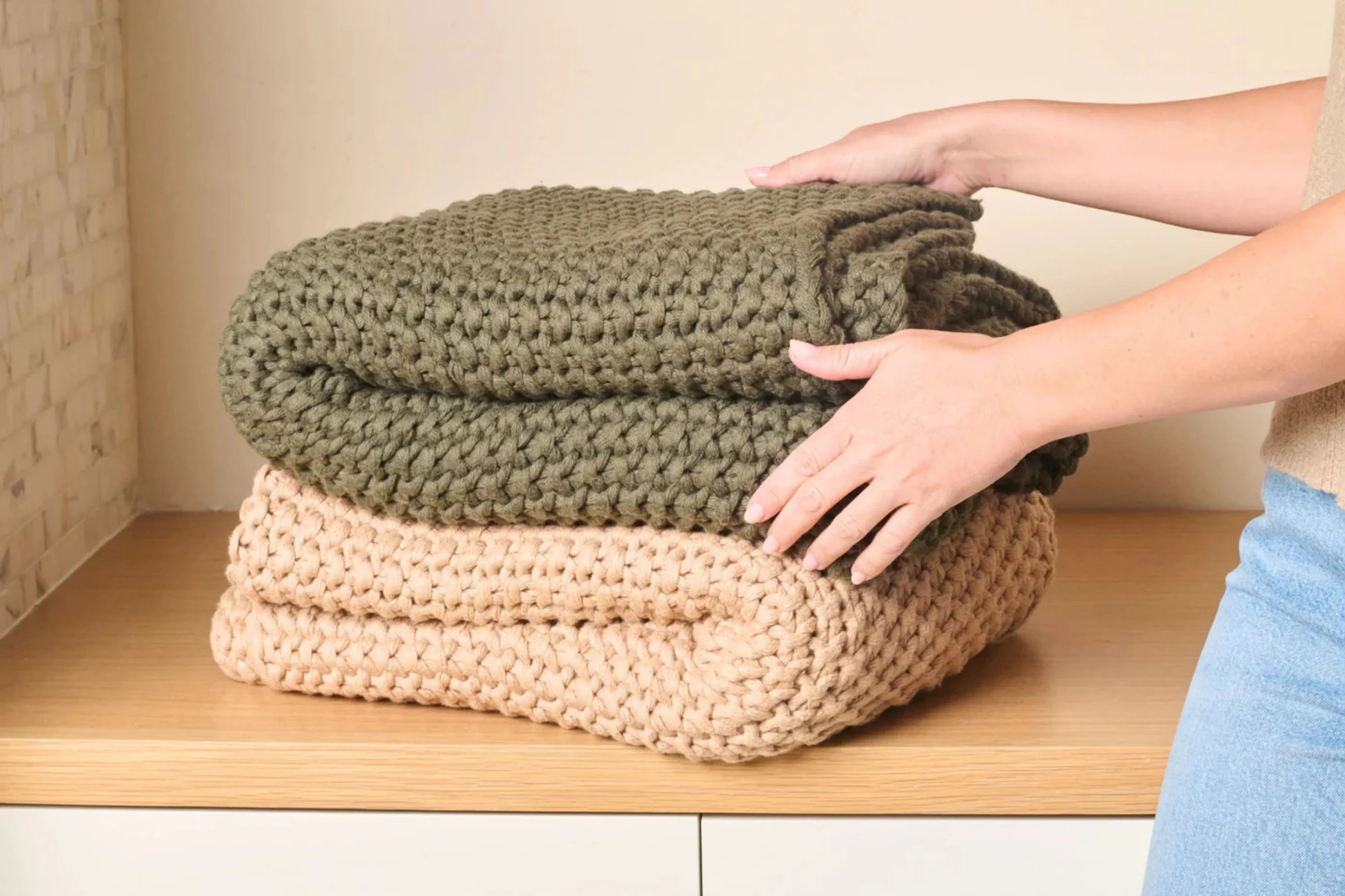 Cozy Knit Cotton Throw Blanket - Image 5